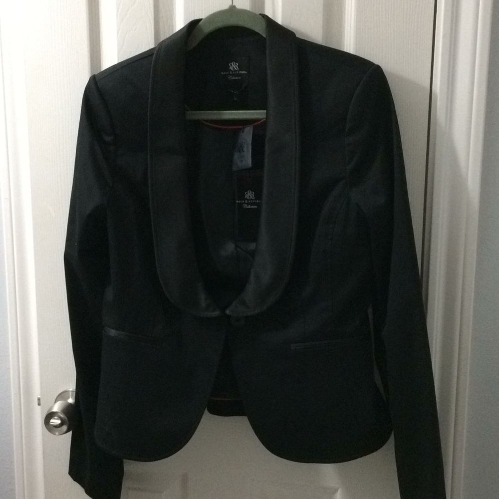 Rock & Republic Silky Cotton Black Blazer